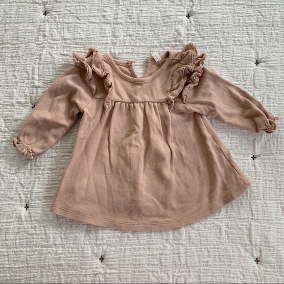 Quincy Mae Long Sleeve Flutter Dress 